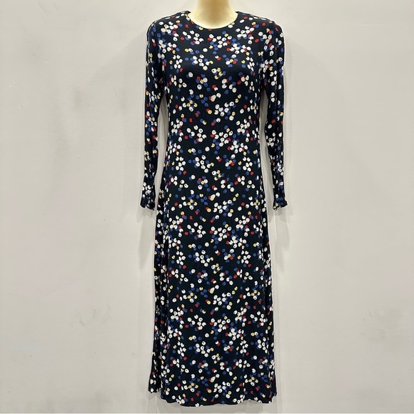 Zara Dresses & Skirts - ZARA Navy Spotted Maxi Dress size XS